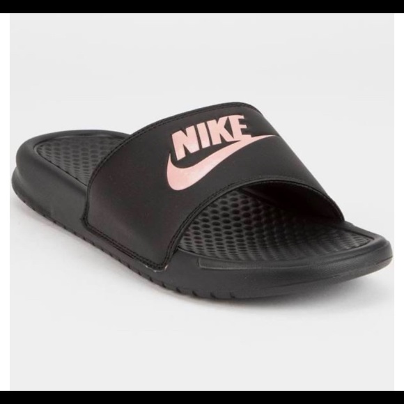 womens nike slides rose gold